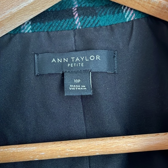 Ann Taylor plaid wool blazer blend blazer - Picture 2 of 4